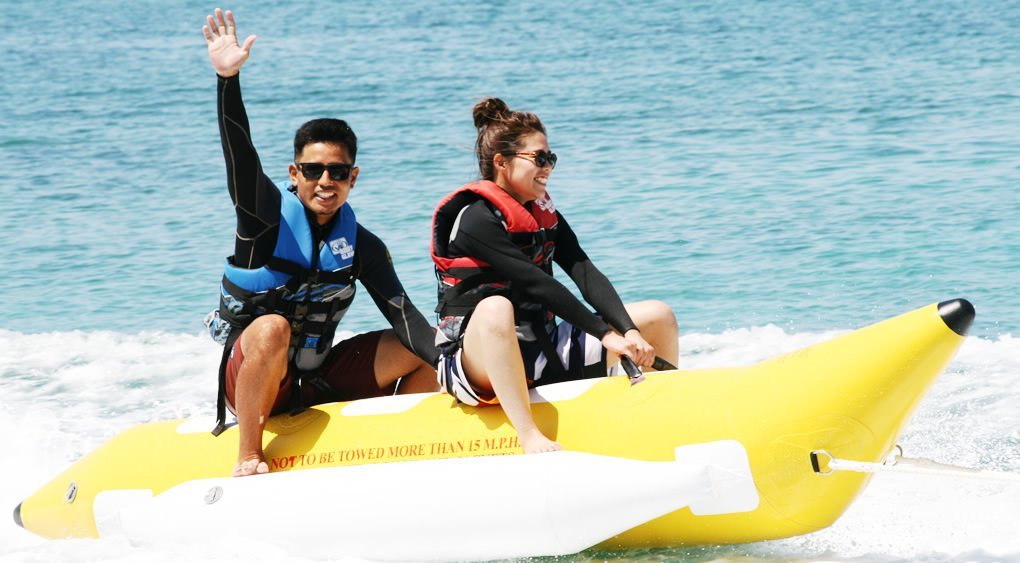 バナナボートでみんなでパシャリ